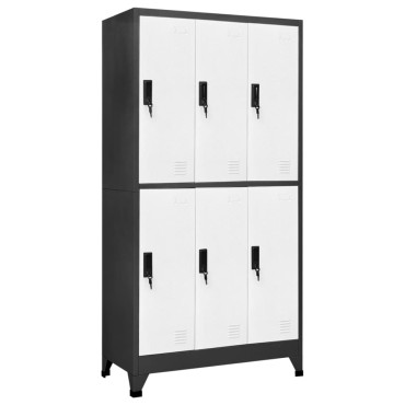 vidaXL Φοριαμός Ανθρακί και Λευκός 90x45x180cm Ατσάλινος 1 τεμ.
