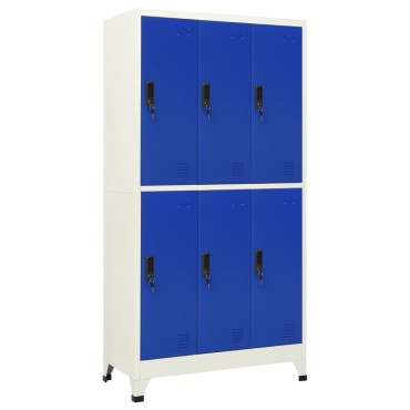 vidaXL Φοριαμός Γκρι και Μπλε 90x45x180cm Ατσάλινος 1 τεμ.