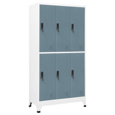 vidaXL Φοριαμός Ανοιχτό Γκρι & Σκούρο Γκρι 90x45x180cm Ατσάλινος 1 τεμ.