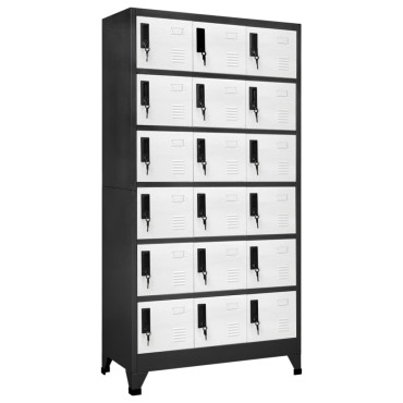 vidaXL Φοριαμός Ανθρακί και Λευκό 90x40x180cm Ατσάλινος 1 τεμ.