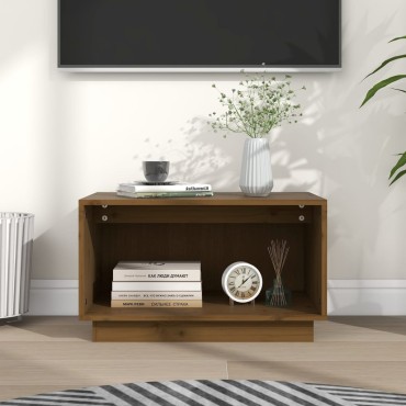 vidaXL Έπιπλο Τηλεόρασης Καφέ Μελί 60x35x37cm από Μασίφ Ξύλο Πεύκου