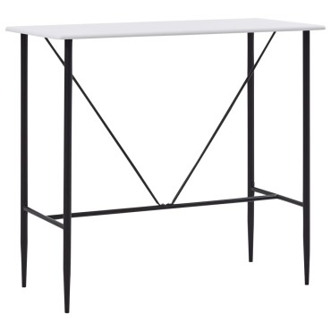vidaXL Τραπέζι Μπαρ Λευκό 120x60x110cm από MDF 1 τεμ.