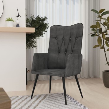 vidaXL Πολυθρόνα Μαύρη από Καραβόπανο 55x41x97cm 1 τεμ.
