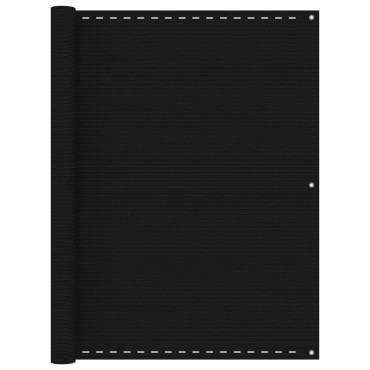 vidaXL Διαχωριστικό Βεράντας Μαύρο 120 x 300 εκ. από HDPE