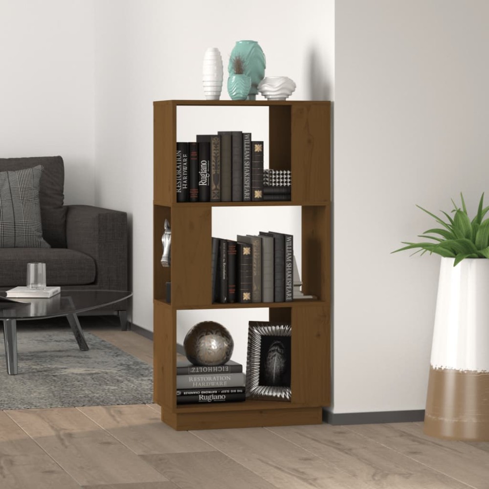 vidaXL Βιβλιοθήκη/Διαχωριστικό Χώρου Μελί 51x25x101cm Μασίφ Πεύκο 1 τεμ.