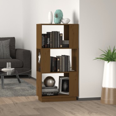 vidaXL Βιβλιοθήκη/Διαχωριστικό Χώρου Μελί 51x25x101cm Μασίφ Πεύκο 1 τεμ.