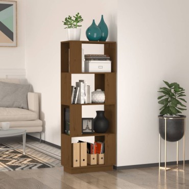 vidaXL Βιβλιοθήκη/Διαχωριστικό Χώρου Μελί 51x25x132cm Μασίφ Πεύκο 1 τεμ.