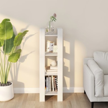 vidaXL Βιβλιοθήκη/Διαχωριστικό Χώρου Λευκό 41x35x125cm Μασίφ Πεύκο 1 τεμ.