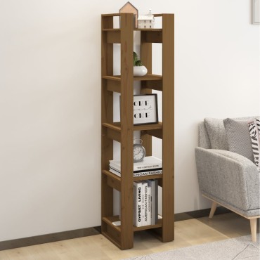 vidaXL Βιβλιοθήκη/Διαχωριστικό Χώρου Μελί 41x35x160cm Μασίφ Πεύκο 1 τεμ.