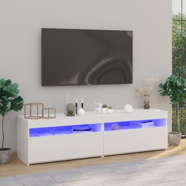 vidaXL Έπιπλα Τηλεόρασης με LED 2 τεμ. Λευκό 75x35x40cm
