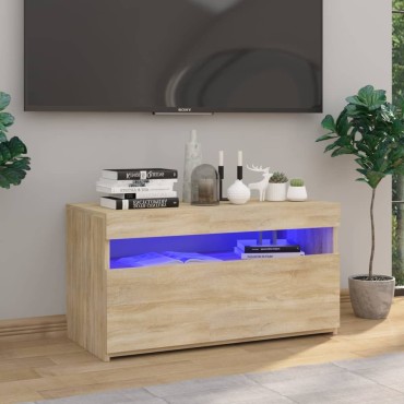 vidaXL Έπιπλο Τηλεόρασης με LED Sonoma Δρυς 75x35x40cm