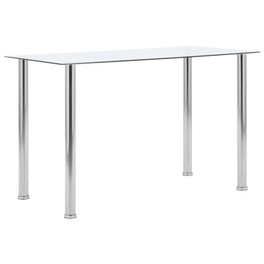 vidaXL Τραπεζαρία Διάφανη 120x60x75cm από Ψημένο Γυαλί 1 τεμ.
