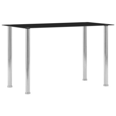 vidaXL Τραπεζαρία Μαύρη 120x60x75cm από Ψημένο Γυαλί 1 τεμ.