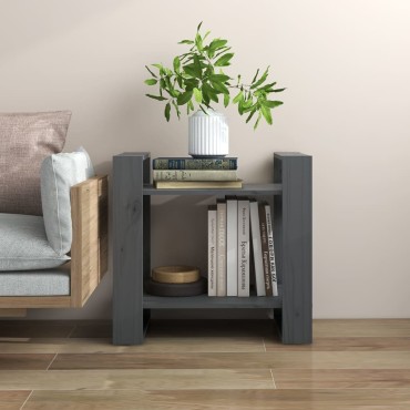 vidaXL Βιβλιοθήκη/Διαχωριστικό Χώρου Γκρι 60x35x57cm Μασίφ Πεύκο 1 τεμ.