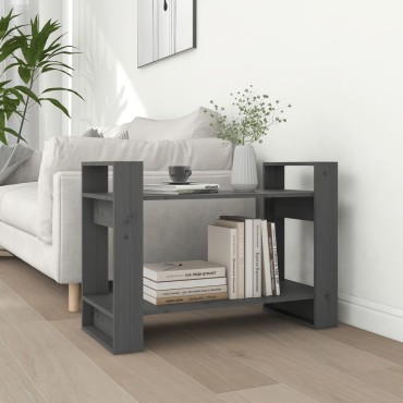 vidaXL Βιβλιοθήκη/Διαχωριστικό Χώρου Γκρι 80x35x56,5cm Μασίφ Πεύκο 1 τεμ.