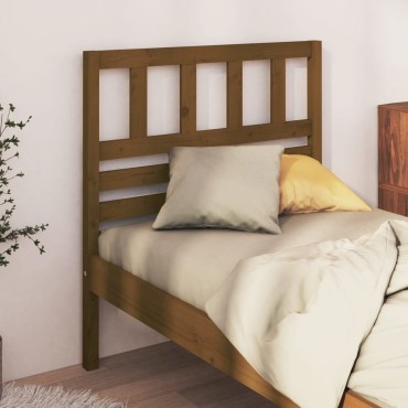 vidaXL Κεφαλάρι κρεβατιού Καφέ 81x4x100cm από Μασίφ Ξύλο Πεύκου 1 τεμ.