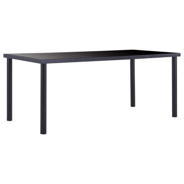 vidaXL Τραπεζαρία Μαύρη 180x90x75cm από Ψημένο Γυαλί 1 τεμ.