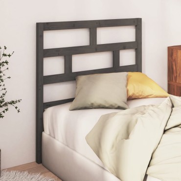 vidaXL Κεφαλάρι κρεβατιού Γκρι 81x4x100cm από Μασίφ Ξύλο Πεύκου 1 τεμ.