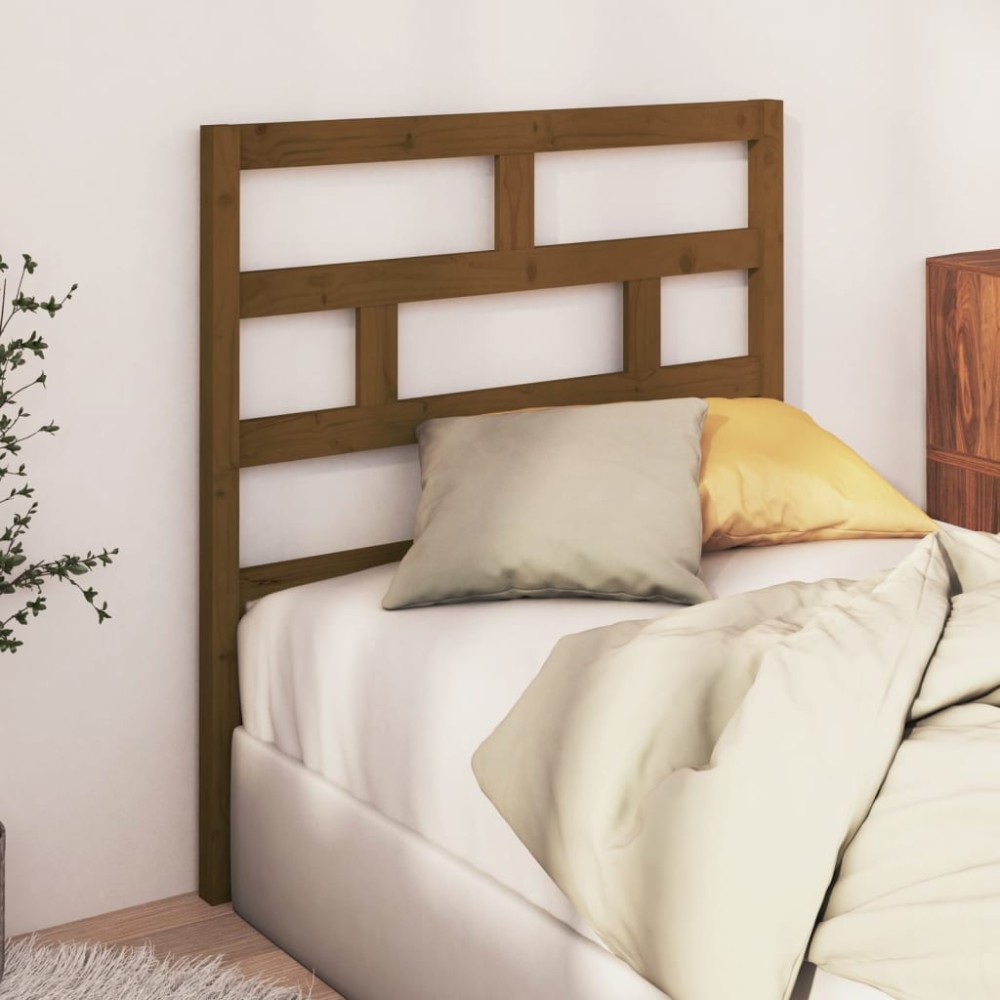 vidaXL Κεφαλάρι κρεβατιού Καφέ 81x4x100cm από Μασίφ Ξύλο Πεύκου 1 τεμ.