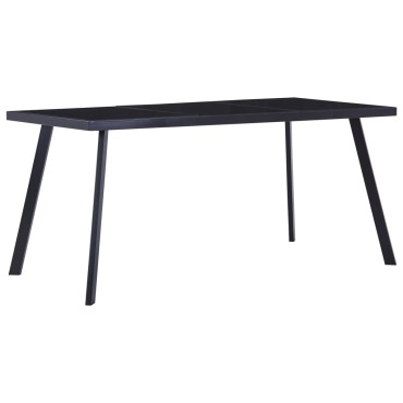 vidaXL Τραπεζαρία Μαύρη 180x90x75cm από Ψημένο Γυαλί 1 τεμ.