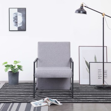 vidaXL Πολυθρόνα Ανοιχτό Γκρι Υφασμάτινη 53x69x73cm 1 τεμ.