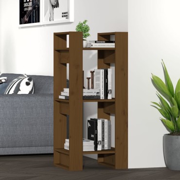 vidaXL Βιβλιοθήκη/Διαχωριστικό Χώρου Μελί 41x35x91cm Μασίφ Ξύλο 1 τεμ.