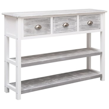 vidaXL Μπουφές Αντικέ Γκρι 108x30x76cm από Μασίφ Ξύλο Παυλώνιας 1 τεμ.