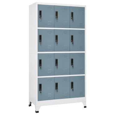 vidaXL Φοριαμός Ανοιχτό / Σκούρο Γκρι 90x45x180cm Ατσάλινος 1 τεμ.