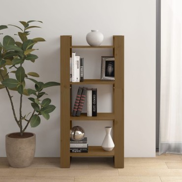 vidaXL Βιβλιοθήκη/Διαχωριστικό Χώρου Μελί 60x35x125cm Μασίφ Ξύλο 1 τεμ.