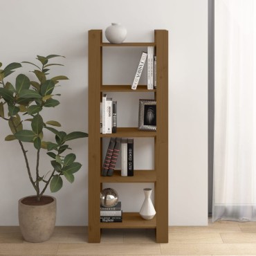 vidaXL Βιβλιοθήκη/Διαχωριστικό Χώρου Μελί 60x35x160cm Μασίφ Ξύλο 1 τεμ.