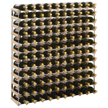 vidaXL Ραφιέρα/Σταντ Κρασιών για 120 Φιάλες από Μασίφ Ξύλο Πεύκου 110x22,5x110cm 1 τεμ.