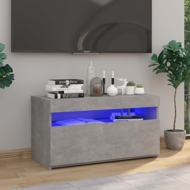 vidaXL Έπιπλο Τηλεόρασης με LED Γκρι Σκυροδέματος 75x35x40cm