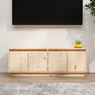 vidaXL Έπιπλο Τηλεόρασης 110x34x40cm από Μασίφ Ξύλο Πεύκου
