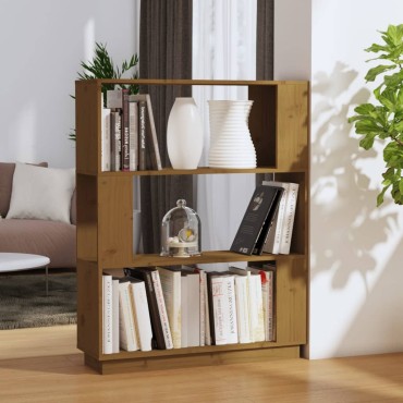 vidaXL Βιβλιοθήκη/Διαχωριστικό Χώρου Μελί 80x25x101cm Μασίφ Ξύλο 1 τεμ.