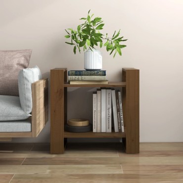 vidaXL Βιβλιοθήκη/Διαχωριστικό Χώρου Μελί 60x35x57cm Μασίφ Ξύλο 1 τεμ.