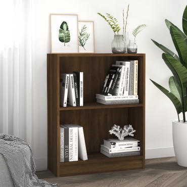 vidaXL Βιβλιοθήκη Καφέ Δρυς 60x24x76cm από Επεξεργασμένο Ξύλο 1 τεμ.