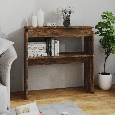 vidaXL Τραπέζι Κονσόλα Καπνιστή Δρυς 80x30x80cm Επεξεργασμένο Ξύλο 1 τεμ.