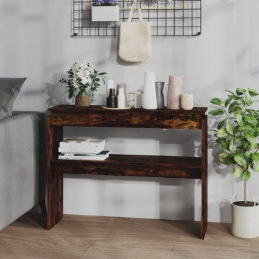 vidaXL Τραπέζι Κονσόλα Καπνιστή Δρυς 102x30x80cm Επεξεργασμένο Ξύλο 1 τεμ.