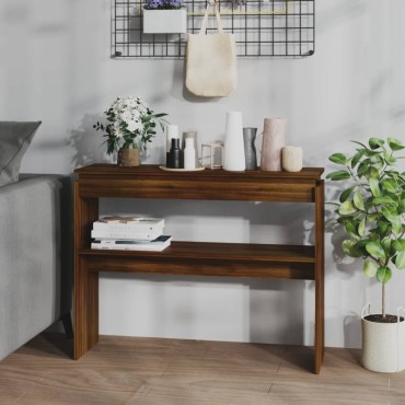 vidaXL Τραπέζι Κονσόλα Καφέ Δρυς 102x30x80cm Επεξεργασμένο Ξύλο 1 τεμ.