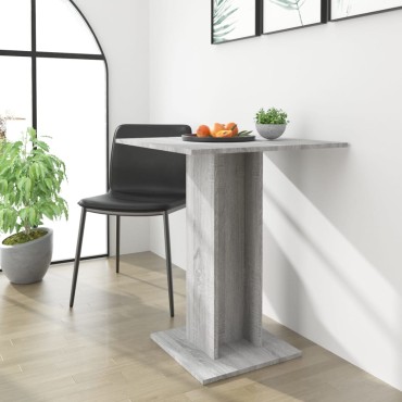 vidaXL Τραπέζι Bistro Γκρι Sonoma 60x60x75cm από Επεξεργασμένο Ξύλο 1 τεμ.