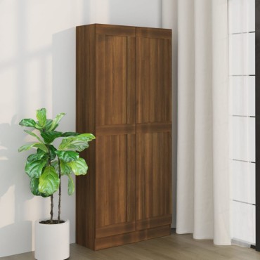 vidaXL Βιβλιοθήκη Καφέ Δρυς 82,5x30,5x185,5cm Επεξεργασμένο Ξύλο 1 τεμ.