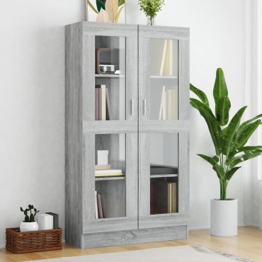 vidaXL Βιτρίνα Γκρι Sonoma 82,5x30,5x150cm Επεξεργασμένο Ξύλο 1 τεμ.
