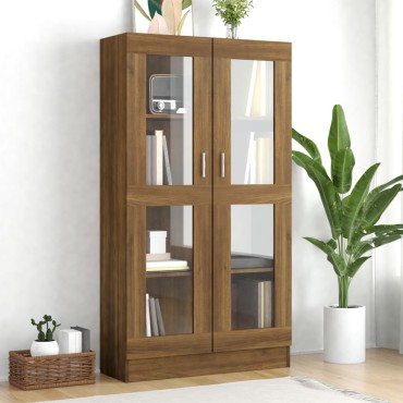 vidaXL Βιτρίνα Καφέ Δρυς 82,5x30,5x150cm από Επεξεργασμένο Ξύλο 1 τεμ.
