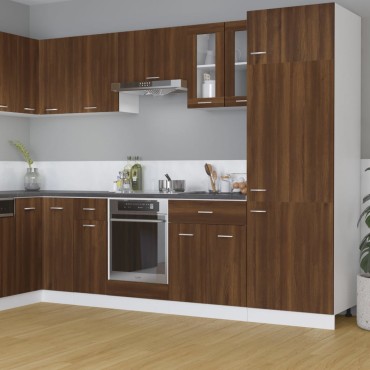 vidaXL Κρεμαστό Ντουλάπι Lyon Γυάλινο Καφέ Δρυς 60x31x60cm 1 τεμ.