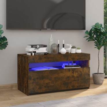 vidaXL Έπιπλο Τηλεόρασης με LED Καπνιστή Δρυς 75x35x40cm