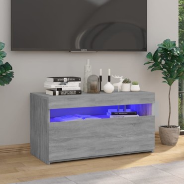 vidaXL Έπιπλο Τηλεόρασης με LED Γκρι Sonoma 75x35x40cm