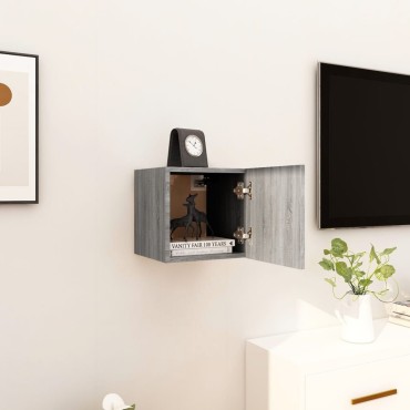 vidaXL Έπιπλο Τηλεόρασης Επιτοίχιο Γκρι Sonoma 30,5x30x30cm