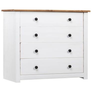vidaXL Συρταριέρα Λευκή 80x40x73cm από Ξύλο Πεύκου Σειρά Panama 1 τεμ.
