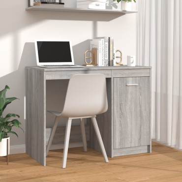 vidaXL Γραφείο Γκρι Sonoma 100x50x76cm από Επεξεργασμένο Ξύλο 1 τεμ.