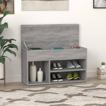 vidaXL Παπουτσοθήκη Γκρι Sonoma 80x30x45cm από Επεξεργασμένο Ξύλο
